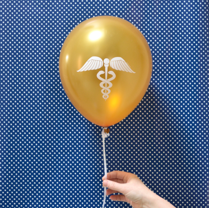 Doctor Nurse Paramedic Medical Caduceus Symbol Balloon