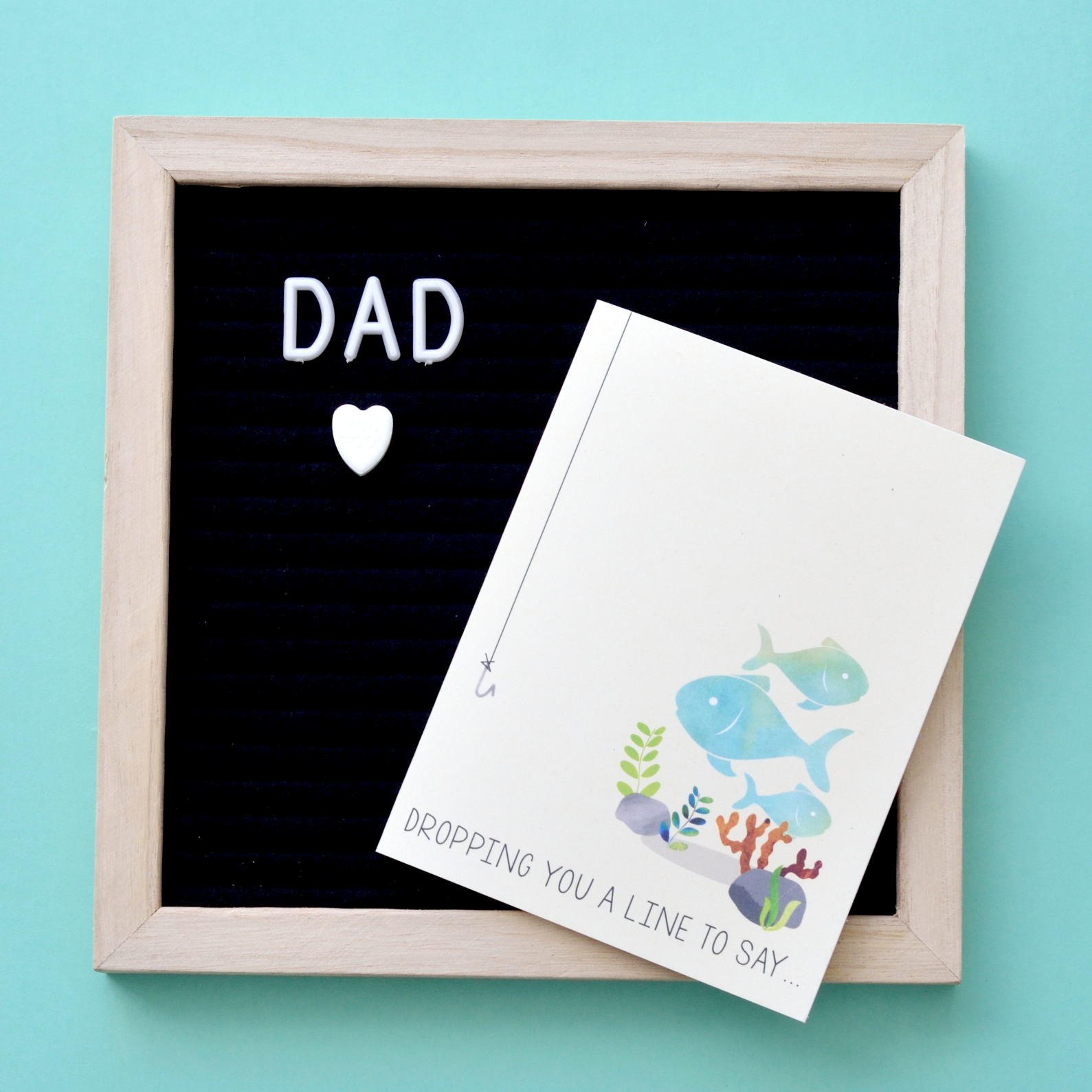 Father's Day Dropping A Line Fish Fishing Card