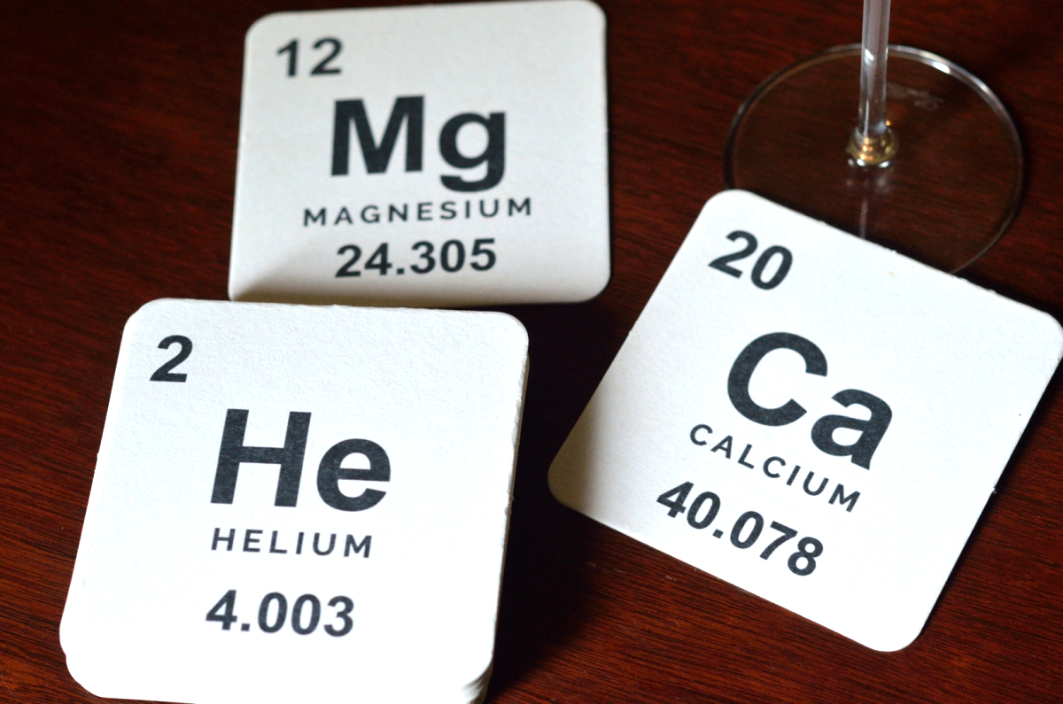 Periodic Table of Elements Paper Coasters