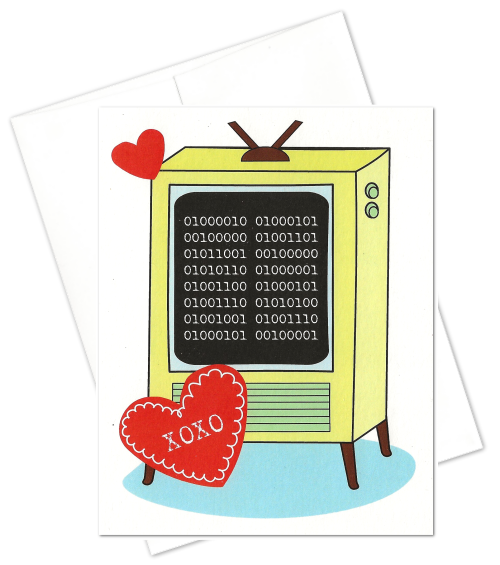 Computer Binary Valentine's Day Card