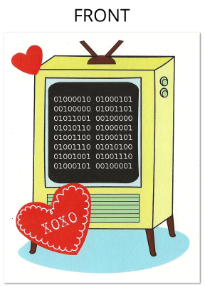 Computer Binary Valentine's Day Card
