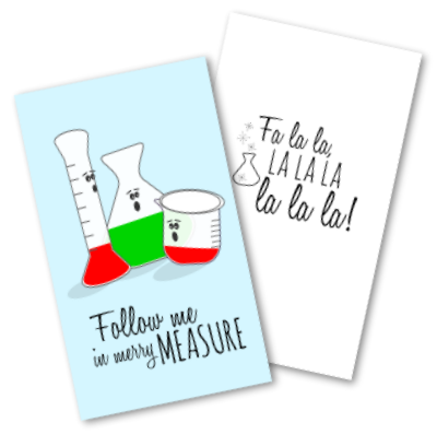 Science Christmas Gift Tag Cards