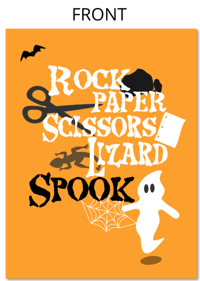 Rock Paper Scissors Lizard Spook Halloween Card
